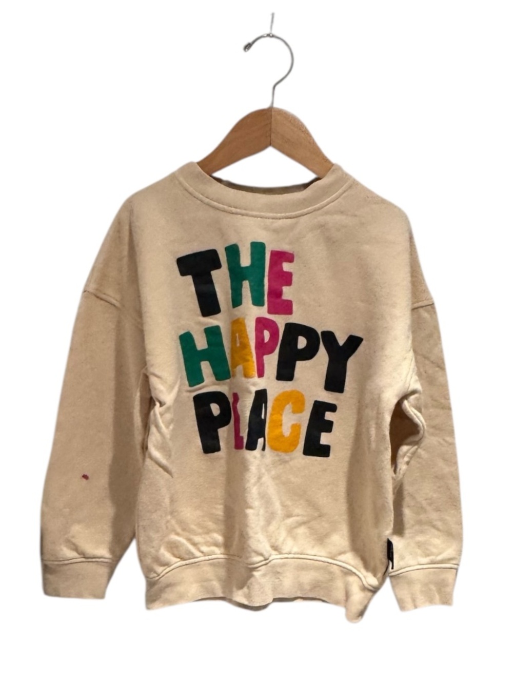 LITTLE MAN HAPPY beige graphic print sweatshirt - size 4/5